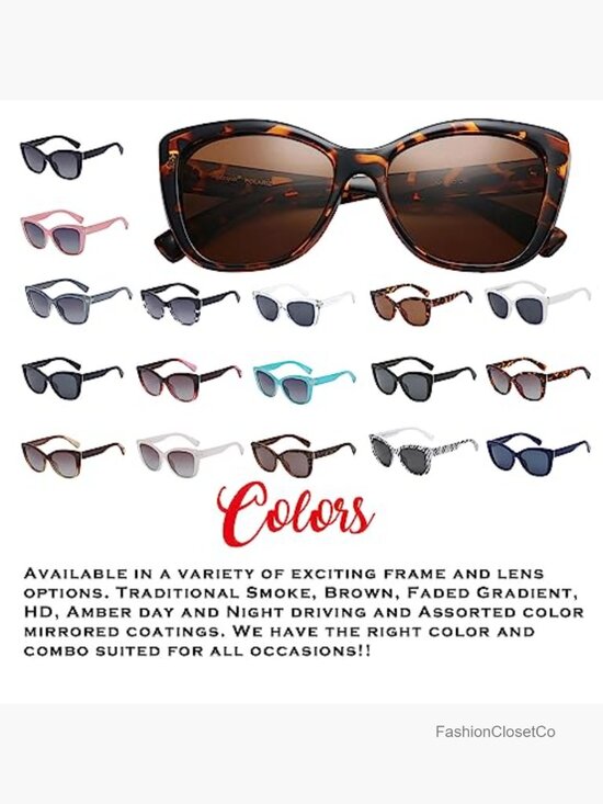 Polarized Cat Eye Sunglasses for Women – Oversized UV400 Fashion Sun Glasses